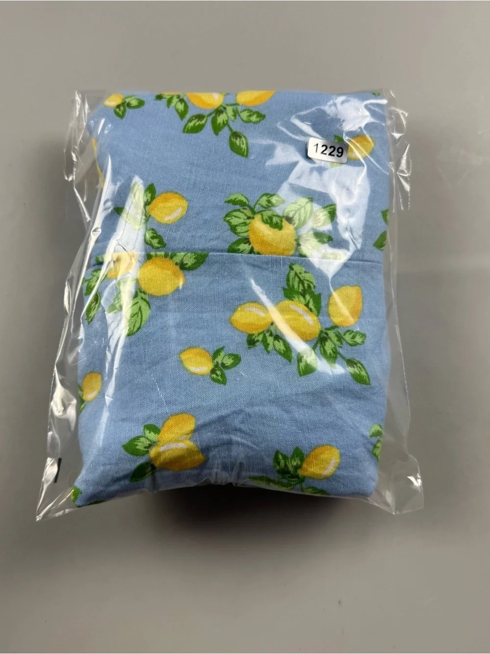 LOFT Lemon Print Linen Blend Wrap Romper Women’s Blue XL P Cottagecore